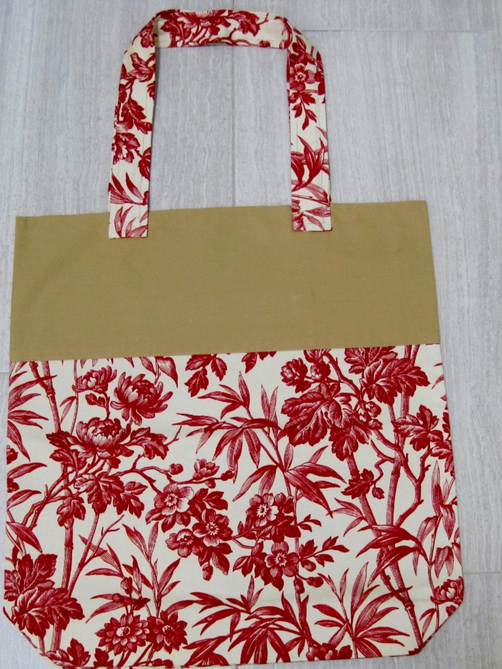 Handmade Tote Bag with Lining & Pocket Inside. Cotton Fabric.